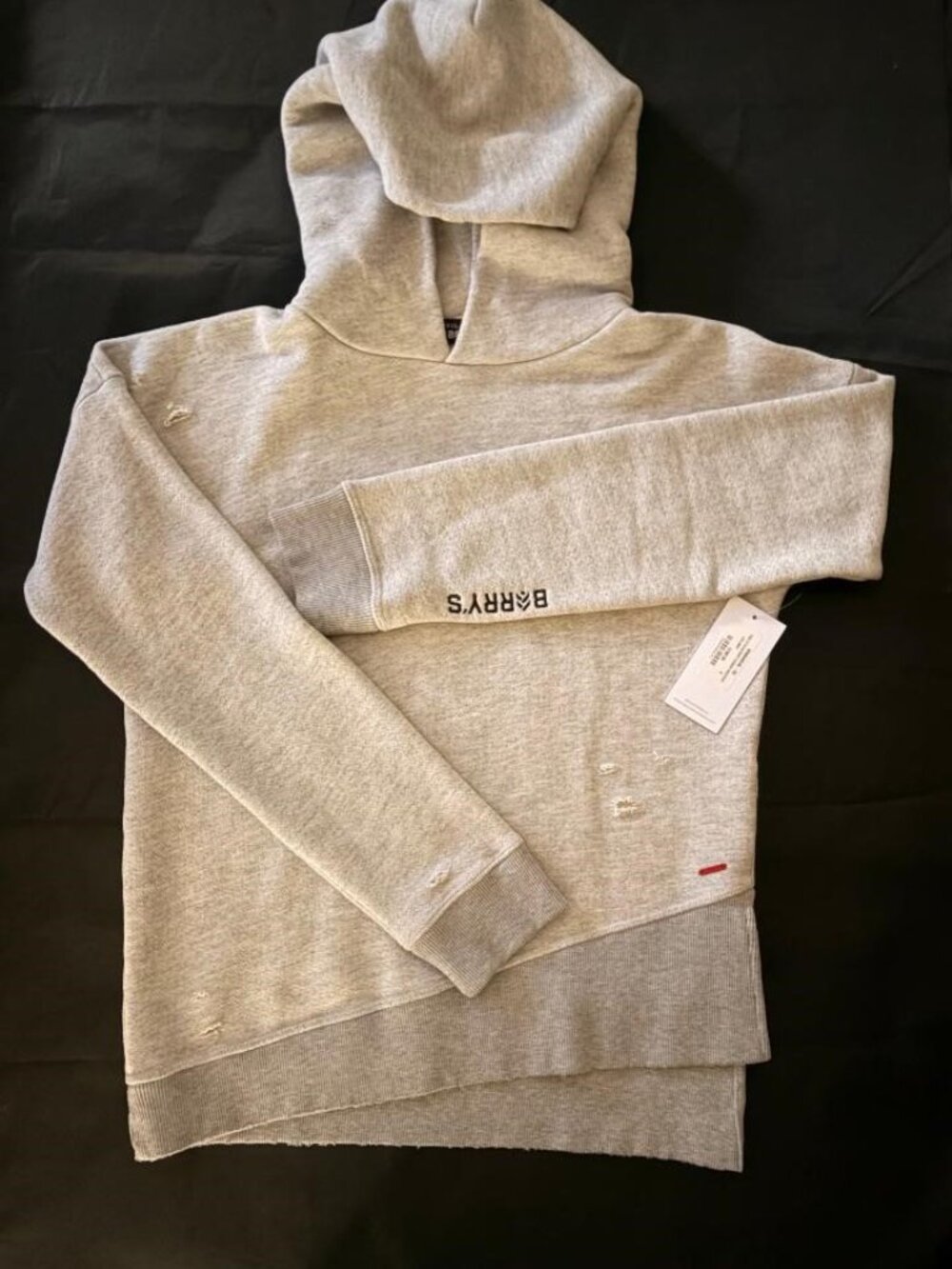 n:PHILANTHROPY x BARRY'S Sparrow Sweatshirt Hoodie Distressed Grey Sz S NWT $188